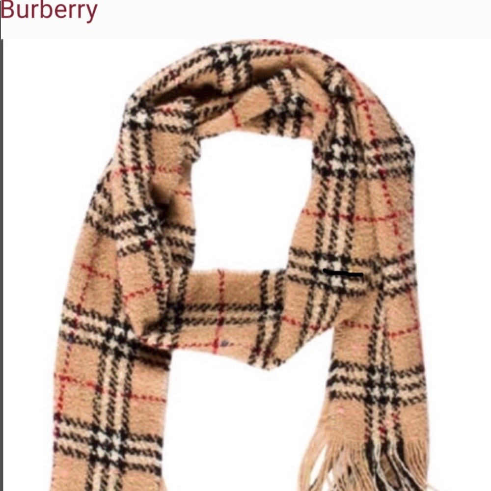 Burberry Nova Check Merino Boucle Fringe Scarf Aut - Picture 3 of 12
